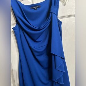 Chadwicks Blue Asymmetrical Draped Cocktail Dress